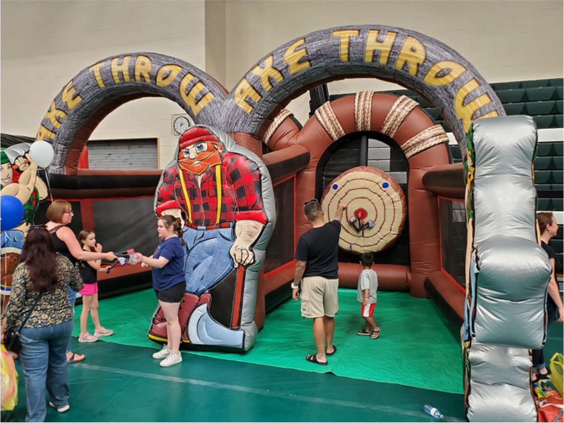 Lumberjack axe throwing carnival game